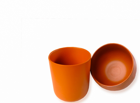 Ceramic plate on white backgroundの写真素材