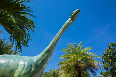 thailand,25,November,2017,Public park in Kalasin State of Thailand with dinosaurs made of cement.のeditorial素材