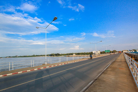 softlight from sunshine view of Chao Phraya Dam in Sapphaya District Chainat province Thailand public locationのeditorial素材
