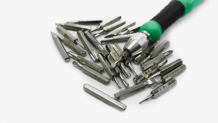 set of screwdrivers in the package close-up