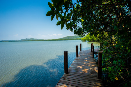 close up walkway near canal in country Thailandの写真素材