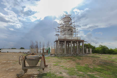 Buddha statue under construction construction of the Buddha statueの写真素材