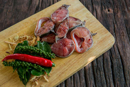 The pieces of meat, fish and spices have a spicy taste that is a Thai style dish