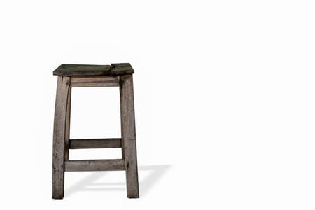 Vintage old wooden chair with stencil isolated on white background.