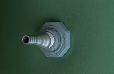 1-inch steel fishtail water inlet pipe on the water tank.