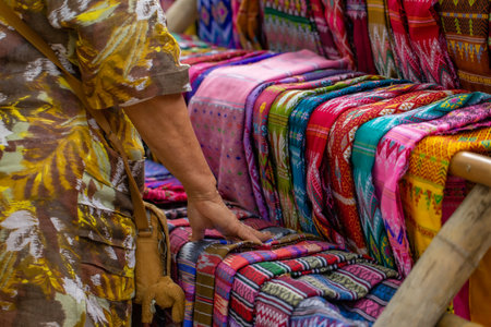 Thai Silk Blend, Household handicrafts of Thai silk a product by Handmade woven fabrics in thailandの写真素材