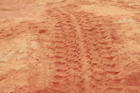 Truck wheel print on upcountry road