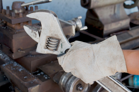 Locking pliers in the mechanics hand