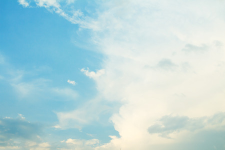 blue sky background with tiny cloudsの写真素材