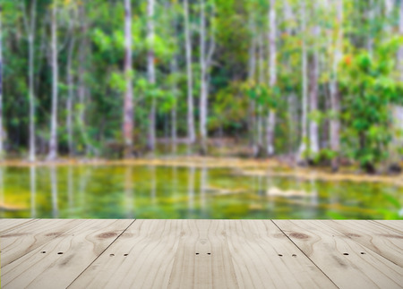 Empty table on nature backgroundの写真素材
