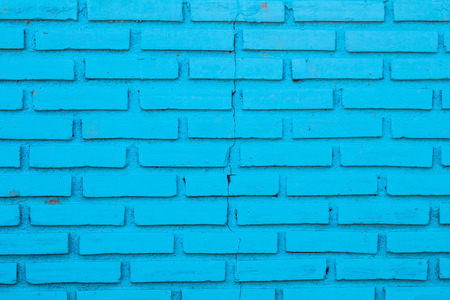 Brick wall. The brick wall painted in blue.の写真素材