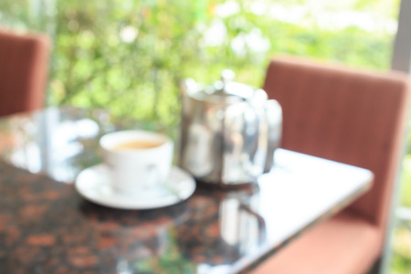 Coffee cup in coffee shop Vintage style blurred background.の写真素材