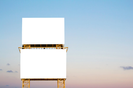 Blank billboard on blue sky for your advertisementの写真素材