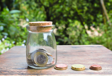 Money (coins euros) - savings and investment conceptの写真素材