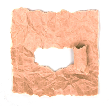 Brown paper texture isolated on white background.の写真素材