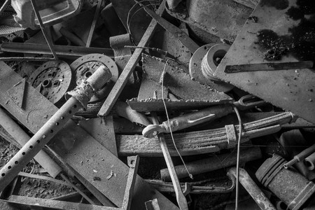 waste iron metals rustedの写真素材