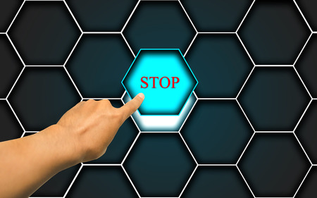 Businessman hand holding sign. Business and technology conceptの写真素材
