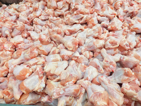 Raw chicken meat for cooking in the market,Thailand food.の写真素材