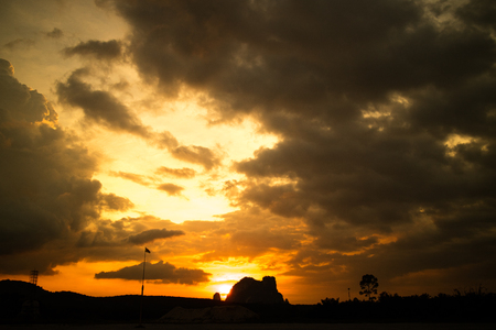Sunset with beautiful skyの写真素材