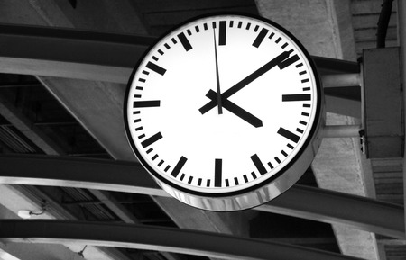 Black and White Wall Clockの写真素材
