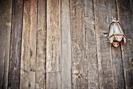 wood plank texture with lamp   old wood wallの写真素材