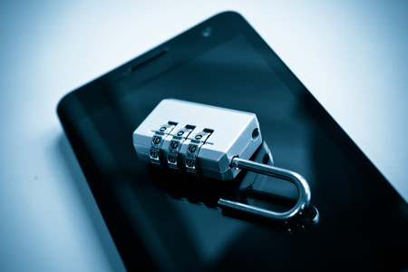 mobile security - smartphone data theft conceptの写真素材