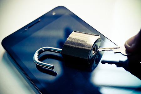 mobile security - smartphone data theft conceptの写真素材