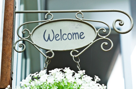 welcome signの写真素材