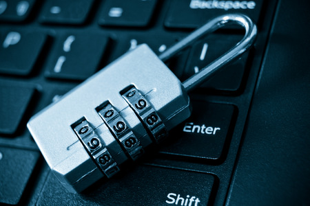 security lock on black computer keyboard