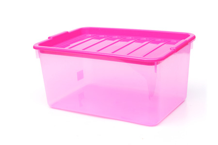 Transparent plastic storage boxの写真素材