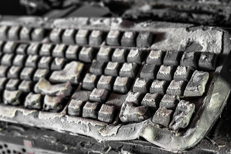 Personal computer burnt due to electricity short circuit - Threat to computer hardware conceptの写真素材