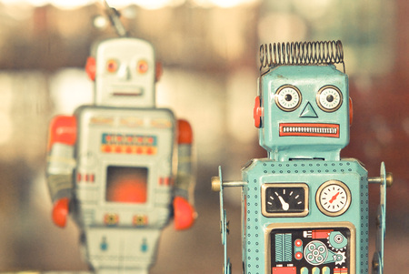 old classic robot toysの写真素材