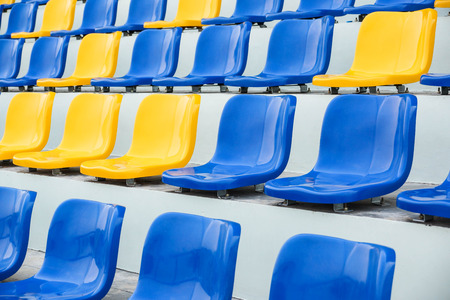 Rows of chairs in a stadium