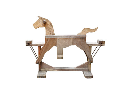 wooden horse for kid to rideの写真素材
