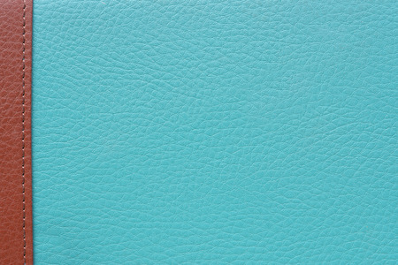Blue leather texture with brown strip on left edgeの写真素材