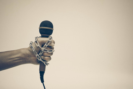 Freedom of the press is at risk concept - World press freedom day conceptの写真素材