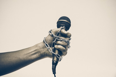 Freedom of the press is at risk concept - World press freedom day concept