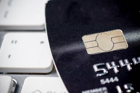 A closeup of credit card chipの写真素材