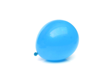 Blue balloon isolated on whiteの写真素材