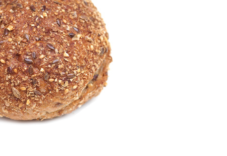 Rye multigrain roll isolated with blank space to add text