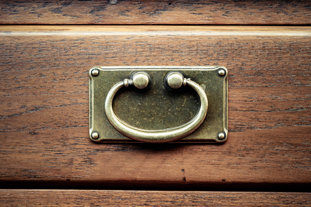Old drawer handle in old vintage styleの写真素材