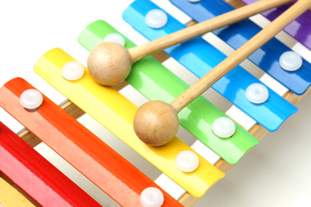 Small music xylophone baby percussion instrument closeupの写真素材