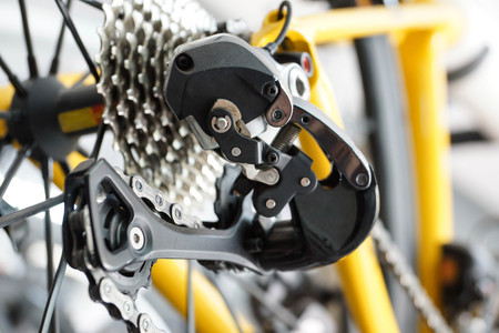 Road bike gear componentsの写真素材