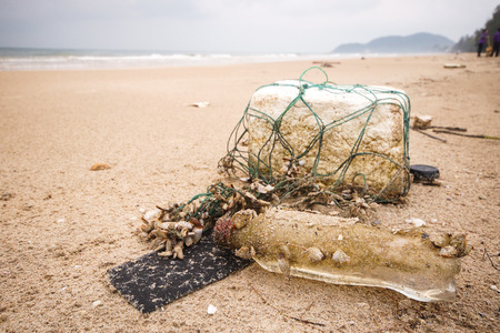 Garbage in the sea affecting marine lives / Environmental problem conceptの写真素材