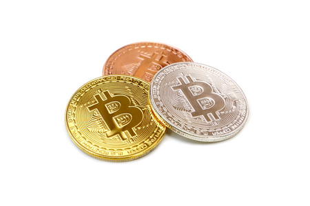 Bitcoin isolated on white / Cryptocurrency conceptの写真素材