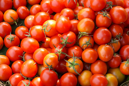 A pile of red tomatoesの写真素材
