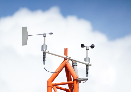 Wind Vanes with blue sky backgroundの写真素材