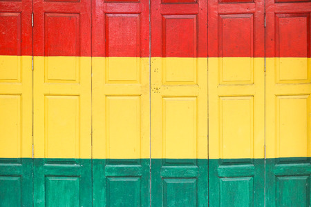 Colorful foldable wooden doorの写真素材