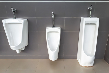 Toilet for men in different sizes for adult and kidの写真素材