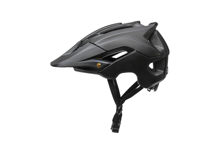 Mountain bike helmet in blue color isolated on white
